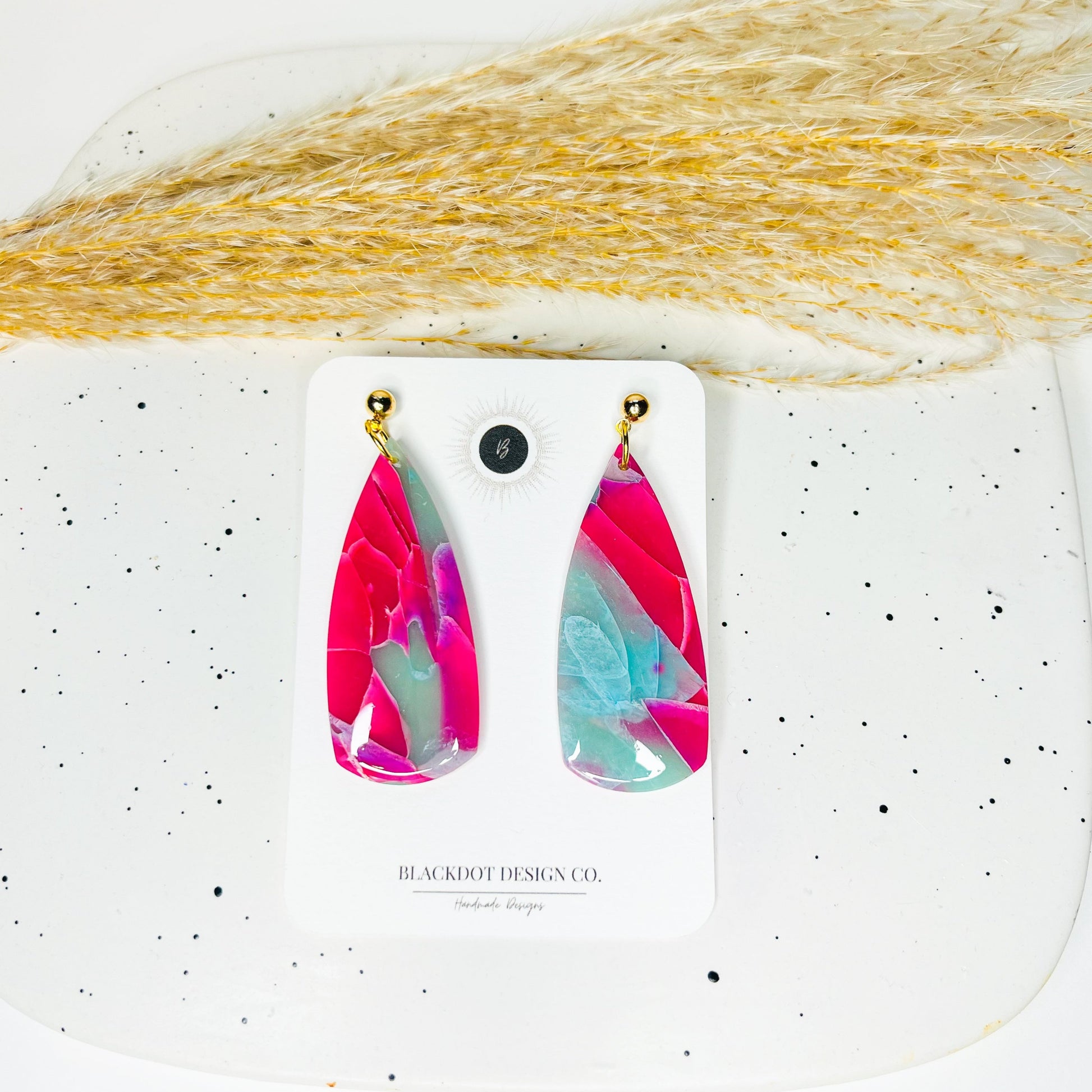 Pink and Blue Earrings