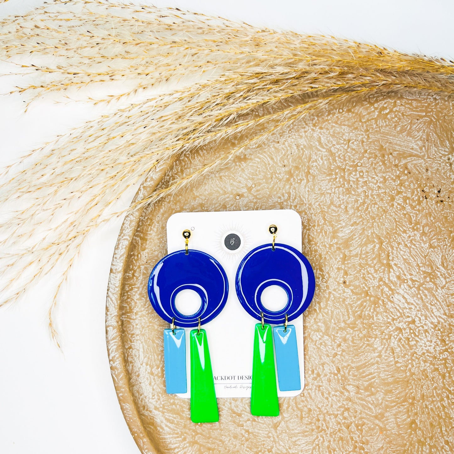 Blue and Green Earrings
