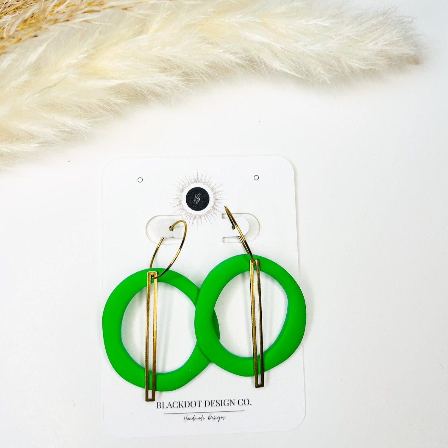 Green Hoop earrings